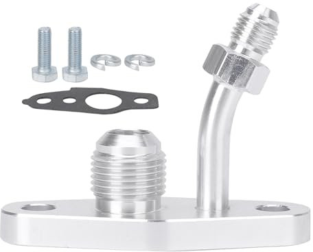 KHZen Flangia Alimentazione E Scarico Olio Turbocompresso per CT9 / CT12 / CT20 / CT26 8AN (M8X1.25mm) Accessorio per Auto