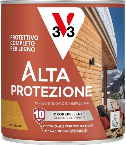 V33 - Protection complète pour bois bio haute protection de l'eau - Noyer clair - 0,75 L
