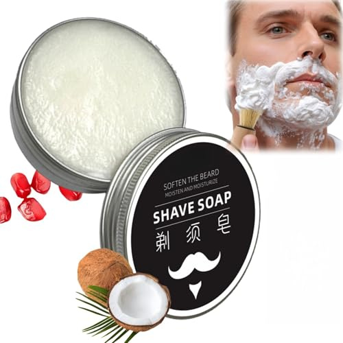 Shaving Soap for Men,Natural Shaving Soap,Mens Soap Bar with Coconut Oil,Travel Size Mens Shaving Soap,Foam Shaving Kit for Smooth Shave,Shave Soap for All Skin Types