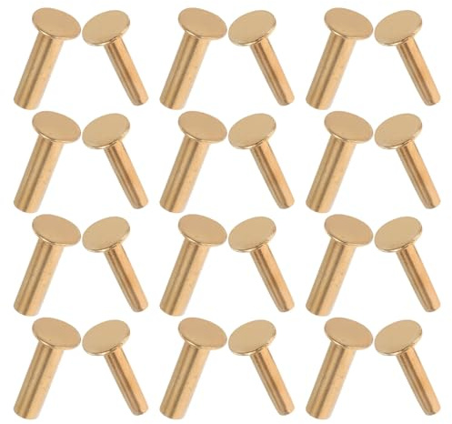 Sosoport 14 Paires Rivets Cuivre pour Manche de Couteau DIY Fixations Précises et Robustes pour Réparation et Fabrication de Couteaux de Cuisine