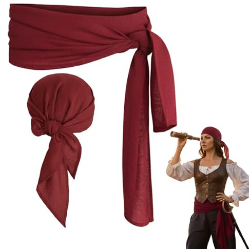 Kopftuch Pirat Damen Piraten Rotes Tuch Piratenkopftuch Herren Piratenkostüm