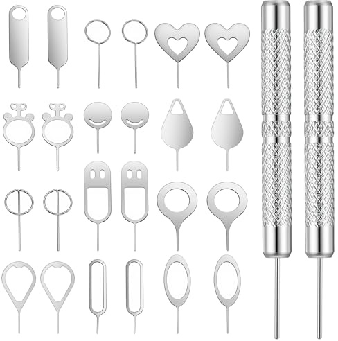 Qianyu 26 Pcs SIM Card Openning Removal Tool Phone Tray Opener Pin for Most Cell Phones Smartphone Tablets and Other Mobile Devices Watchchain Link Remover Smooth