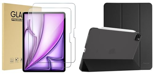 ProCase 2 Stück Schutzfolie für iPad Air 13 Zoll (2025 M3/2024 M2)/ iPad Pro 13 Zoll 2025 2024 (M5/M4) Bundle mit Hülle für 12,9 iPad Pro 2022/2021/2020/2018 (6/5/4/3 Gen)