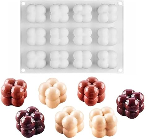 Juego de 2 moldes silicona for velas hechos a mano en forma soja, molde escayola for aromaterapia, for pastel Chocolate, dulces, utensilios cocina para Velas