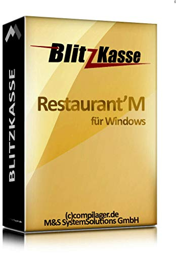WIN Kassensoftware BlitzKasse Restaurant M für Gastronomie. 50 Tische, 2 Drucker. DSFinV-K, TSE-Konform, ohne ABO