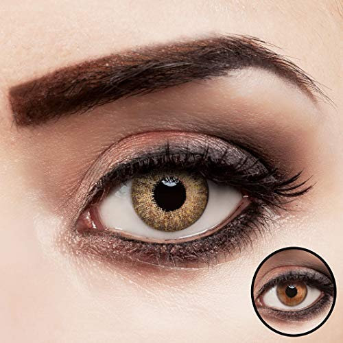 aricona Kontaktlinsen farbig braun ohne Stärke Jahreslinsen stark deckend 2 Stück