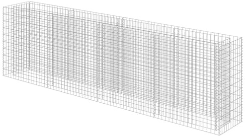 vidaXL Gabionen Hochbeet Verzinkter Stahl 360x50x100 cm Pflanzkorb Steinkorb