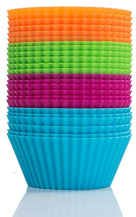 Webake Silicone Cupcake Baking Cups Muffin Liners Reusable Silicon Muffin Tin Non-stick 2-3/4 Inch Regular Size, Pack of 24