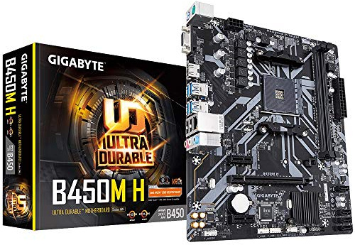 Gigabyte AMD B450 Ultra Durable Motherboard Gaming LAN und Bandbreitenmanagement, PCIe Gen3 x4 M.2, Unterstützung für 7-Farben-RGB-LED-Streifen, Design gegen Schwefelwiderstand