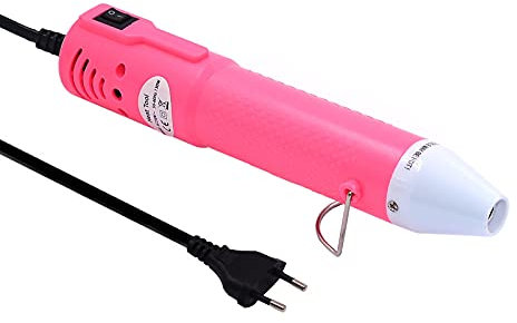 mofa Mini pistola ad aria calda elettrica 150 W Mini Shrink Heat Tool Embossing Heat Tool Mini pistola termica strumento fai da te (rosa)