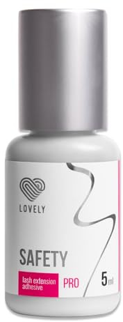 LOVELY Wimpernkleber SAFETY langsamer Kleber für Trainingszwecke, Trocknungszeit: 4 Sek. 4-5 Wochen Haftkraft - Wimpernkleber für Wimpernverlängerung geeignet für Studios & Fremdanwendung -5ml Schwarz