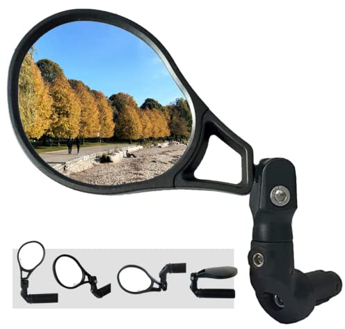 Hafny E13 Approved E-Bike Mirror, Large Surface Bar End Bike Mirror, HD Automotive Glass Bicycle Mirror, Safe Blast-Resistance Cycling Mirror