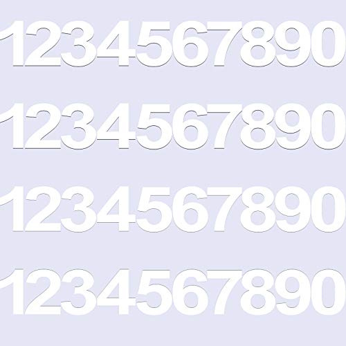 Zonon 40 Pcs 4 Set Vinyl Number Decal for Mailbox Car Waterproof Numbers Sticker Reflective Antifading Vinyl Number Decal Prespaced Sign for Door Truck Home Business Address(White,2 Inch)