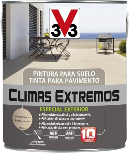 V33 Pintura Suelos Climas Extremos Satinado Arena 2,5L