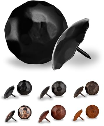 25 Pack 2 Large Round Head Clavos Decorative Nails – Black – Handmade Rustic Round Fasteners for Farmhouse Shutter, Faux Wood Beams, Barn Door, Shutters, and Gates – Ornamental Wood Accent