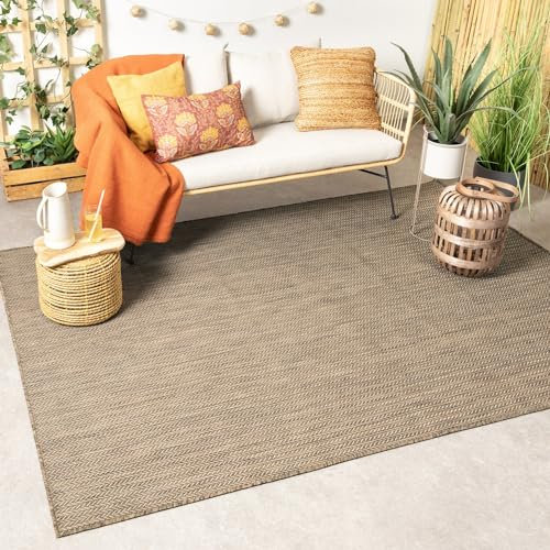 FRAAI | Home & Living In-& Outdoor Teppich - Malta Arrow Natur - Wetterfest - Polypropylen - Flachgewebe - Balkon, Garten/Terrasse, Flur - Terrasse - Rug