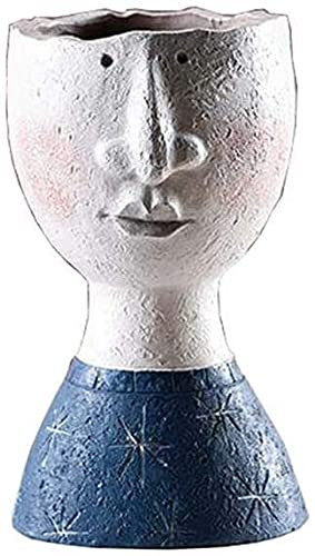YTOOZ Outdoor-Statue Gartenskulptur Moderne Figur Blumentopf Statue Skulptur, Kunstharz Gesicht Kunsthandwerk Personalisierte Gartendekoration Ornamente H17.8CM Geschenk
