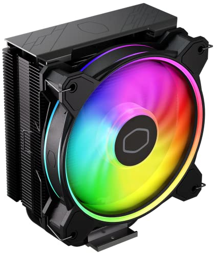 Cooler Master Hyper 212 Halo Black CPU-Luftkühler, 120 Halo² PWM Lüfter, Dual Loop ARGB, Aluminium-Oberabdeckung, 4 Kupfer-Wärmerohre, 154 mm hoch, AMD Ryzen AM5|AM4, Intel LGA 1851|1700|1200