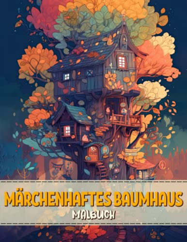 Märchenhaftes Baumhaus Malbuch: Magische Fantasiewesen Häuser Aktivitätsbuch Malvorlagen Für Erwachsene, Jugendliche Und Kinder | Lustige Und Einfache ... Für Männer, Frauen Und Senioren