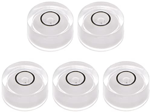 sourcing map Nivel de Burbuja Redondo 12x6mm 5uds, Mini Niveles Burbujas Circulares Bullseye para Trípode de Cámara Nivelador, Telescopio, Tocadiscos de Taller, Marco de fotos, Blanco