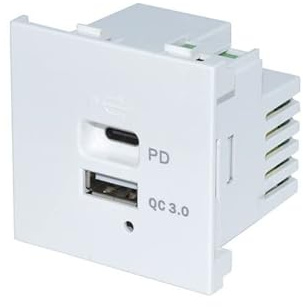 KOMIB 120x60 mm Brüstungskanal/Kabelkanal/Elektro Schacht Brüstungskanal/Fensterbankkanal Reinweiß (RAL 9010) / ZUBEHÖR (USB Ladesteckdose A/C)