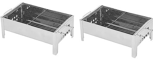 Holzkohlegrill Edelstahl | Picknickgrill | Campinggrill Holzkohle Klappbar | Klappgrill Outdoor BBQ Grills, Grillrost Rostfrei, Abnehmbare Grill Für Outdoor Camping Picknick Party