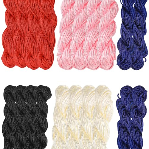 Eterspr 20 Pezzi Cordino di Nylon Colorato per Braccialetti, Filo di Seta, Corda per Tessere Bracciale Collana Acchiappasogni