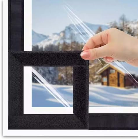 Kit de aislamiento de ventana transparente para invierno, película aislante transparente para ventanas, puertas correderas, armarios, 125x160cm