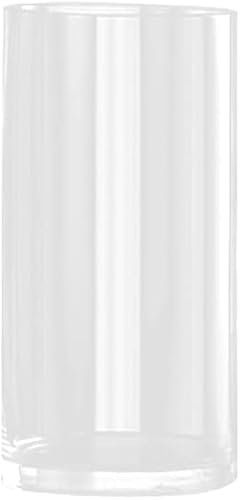 LOMUG Vaso a cilindro, grande, in vetro, trasparente, decorativo, rotondo, moderno, grande, per casa, ufficio, matrimonio, decorazione da tavolo (diametro 12 cm, alto 25 cm)