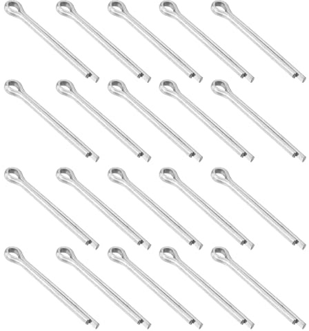 sourcing map 25Pcs 4mmx40mm Zinc-Plated Carbon Steel Cotter Pin, Split Pin Fastener Clips Split Cotter for Household Appliances, Sports Equipment, Car Mechanics Repair (White)