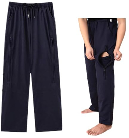BOYUDZLTD Nephrostomy Bag Pants, Katheter Leg Bag Pants Dual Zip Pockets, Urinbeutel Hose für Foley, Nephrostomie, Stomie