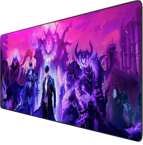 Générique Solo Leveling Mauspad, Anime, großes Gaming-Mauspad, wasserfest, mit Gummibasis, rutschfest, strukturierte Oberfläche, ideal für Computer und PC, Maße 800 x 300 mm