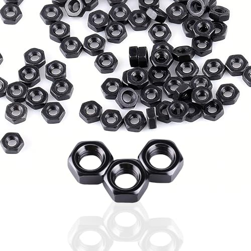 M2-M5 Sechskantmuttern, 100 Stück Muttern Set, Selbstsichernde Muttern, Verzinkt Sechskantmuttern, DIN985 Sicherungsmuttern, Sechskantmuttern aus Kohlenstoffstahl (M4)