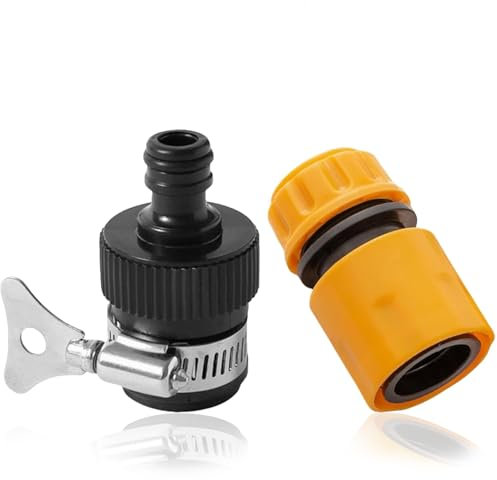 SANTUO Universal Rubber Tap Connector for 16 mm Taps with Quick Release Hose Connector Leakproof Connector for 1/2 Garden Hose in Kitchen Garden Bath Outdoor Indoor