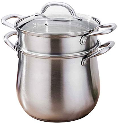 OQHAIR Olla vaporera de 28 cm con Cesta vaporera, Tapa de Acero Inoxidable y Asas Resistentes al Calor.