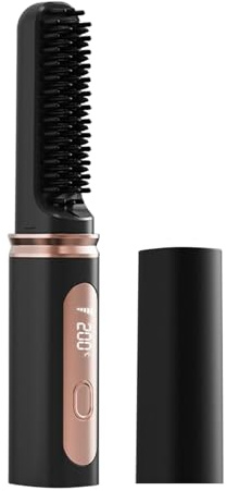 Bexdug Glättungsbürste - Kabellose Haarglätter Bürste Mit Kammfunktion - Temperatur Einstellbar Zum, USB Aufladbar Mit Geringer Hitzeeinwirkung Für Geschmeidiges Voluminöses Styling
