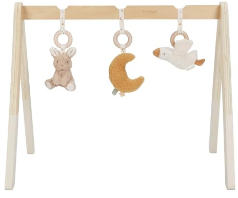 Little Dutch 8410 Holz Baby Gym Spieltrapez Spielbogen Holz inkl. Anhänger - Newborn Naturals