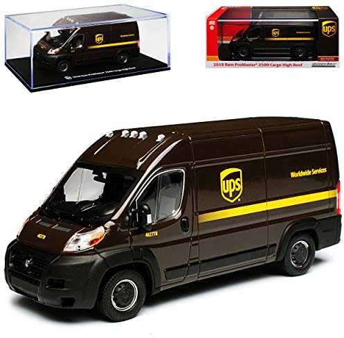 alles-meine.de GmbH Dodge Ram Promaster Transporter Kasten Braun UPS Baugleich FIAT Ducato Citroen Jumper Peugeot Boxer 1/43 Greenlight Modell Auto mit individiuellem Wunschkennz..
