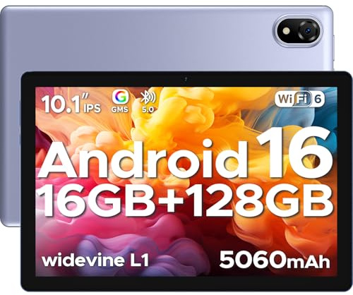DOOGEE U10 2026 Neueste Android 16 Tablet 10 Zoll 128GB ROM+16GB RAM (2TB TF) Gemini AI Tablet PC 5060mAh / Widevine L1/ 8MP+5MP Dual Kamera/WiFi 6/ Type C/ 3.5mm Kopfhörerbuchse