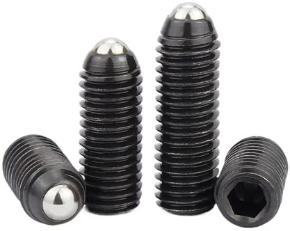 Schwarze Sechskantschraube aus Stahl der Güteklasse 12.9 mit Federkugelgelenk und Gewindestift (kopflos)(M8x12mm)