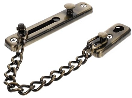 TOVINANNA Verrou de Chaîne de Porte Intérieur Acier Inoxydable sans Perçage Sécurité Garçon Fille Protection et Finition Électrolytique Installation Facile pour Maison et Hôtel
