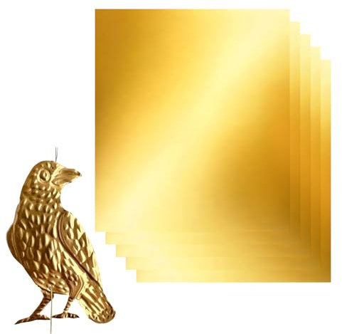 Goldfolie Blatt,5 Stück 30x30 Cm Doppelseitig,Aluminium Bastelfolien In Gold Und Silber | Für Handarbeiten Kunst Aus Abfall Metallverarbeitung Kartenherstellung Prägearbeiten Werkzeuganwendung