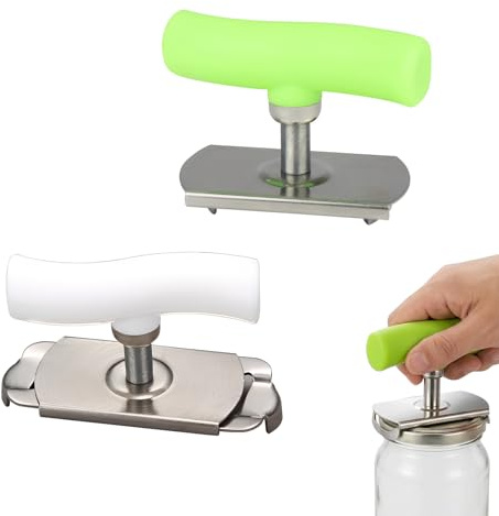 2 Stück Dosenöffner Senioren, Manuell Einstellbarer Glasöffner, Praktisch Küchen Gadgets, Dosenöffner für Senioren für den Täglichen Gebrauch und Outdoor-Aktivitäten(Grün & Weiß)