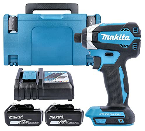 Makita DTD153Z 18V Brushless Impact Driver + 2 x 5Ah Batteries, Charger & Case