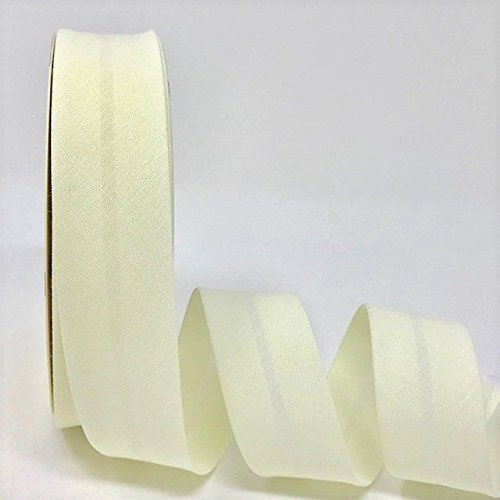 Byetsa Antik Weiß 30 mm Polycotton Schrägband auf einer 25 m Rolle