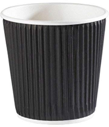 We Can Source It Ltd – Black Ripple 3-Ply Paper Cups 4oz – Insulated for Tea, Coffee, Espresso and Hot Drinks – Perfect for Parties, Events – Recyclable in UK Recycling Centres - Pack of 50