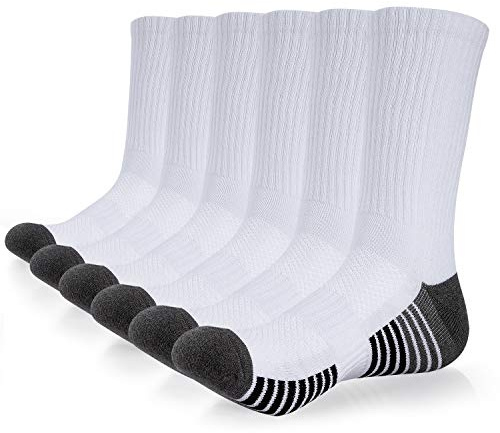 coskefy Sports Socks Thick Cushion Walking Thermal Crew Athletic Socks for Outdoor Work Hiking Trainer (6 Pairs)