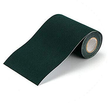 BE-TOOL Kunstrasen, 1 Stück, schwarzes Kunstrasenband, selbstklebend, synthetisch für die Befestigung von Verbindungen, grüner Rasenteppich, Kunstrasen (15 cm x 20 m)