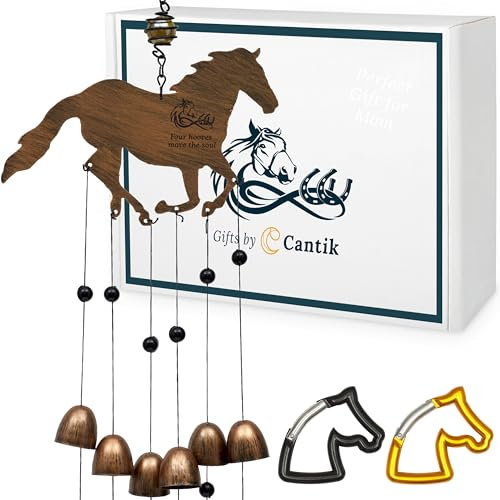Cantik Horse Wind Chime For Garden - Horse Gifts for Girls & Women - Horse Racing Gifts For Men & Women - Relaxing Garden Gifts For Horse Lovers