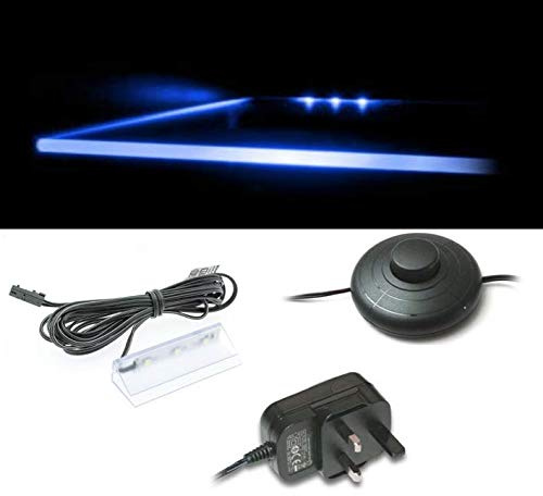 Set of 1 LED Glass Edge Lighting Clip in Blue [Energy Class A]